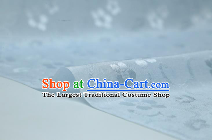 Chinese Classical Plum Pattern Design Light Blue Mulberry Silk Fabric Asian Traditional Cheongsam Silk Material