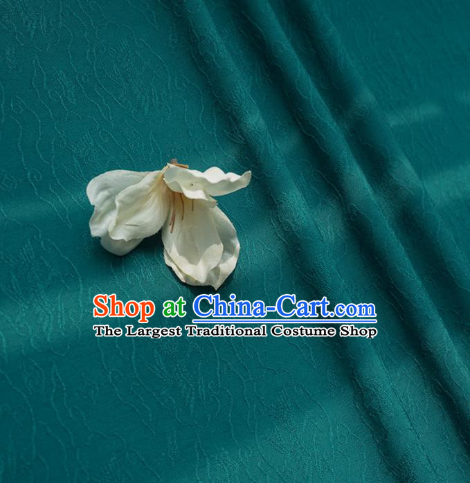 Chinese Traditional Classical Pattern Atrovirens Cotton Fabric Imitation Silk Fabric Hanfu Dress Material