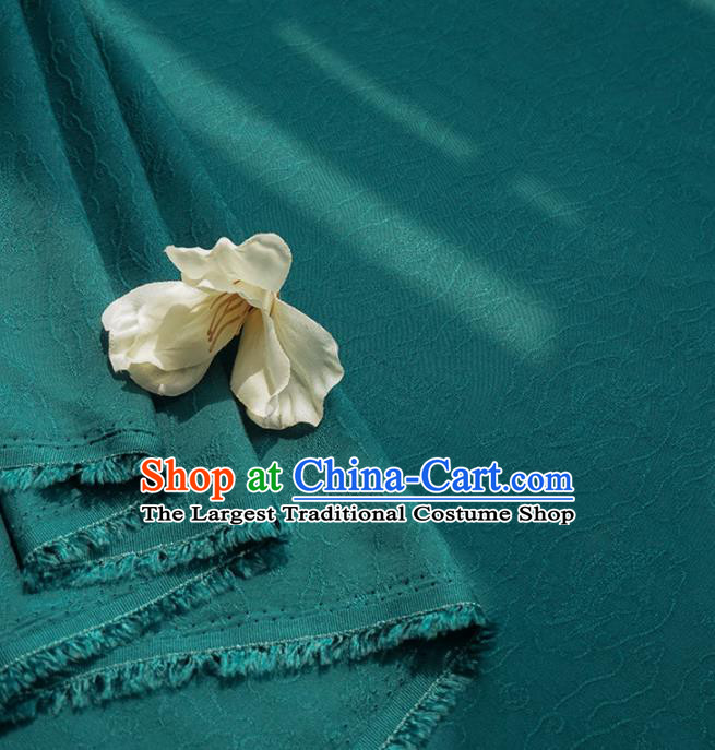 Chinese Traditional Classical Pattern Atrovirens Cotton Fabric Imitation Silk Fabric Hanfu Dress Material
