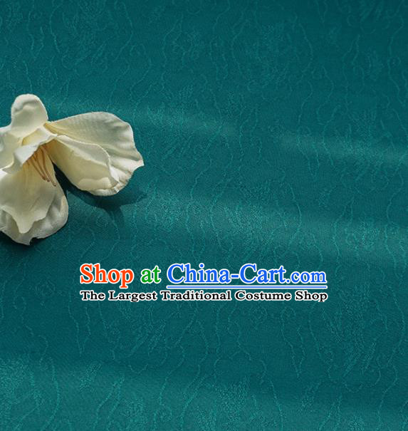 Chinese Traditional Classical Pattern Atrovirens Cotton Fabric Imitation Silk Fabric Hanfu Dress Material