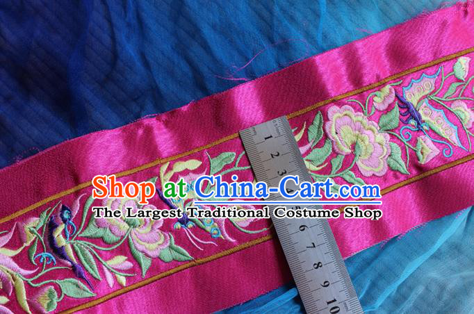 Chinese Traditional Embroidered Chrysanthemum Butterfly Rosy Applique Embroidery Patch Embroidery Craft Accessories