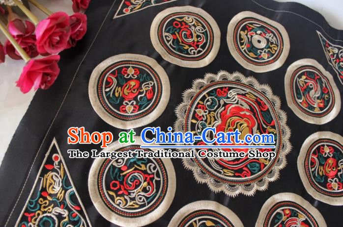 Chinese Traditional Embroidered Black Applique Embroidery Patch Embroidery Craft Accessories