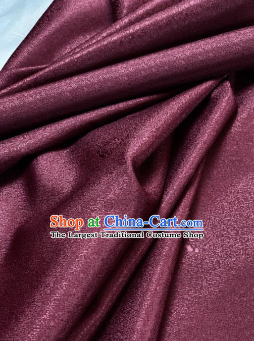 Chinese Classical Embroidered Lucky Flowers Pattern Design Wine Red Silk Fabric Asian Traditional Hanfu Material