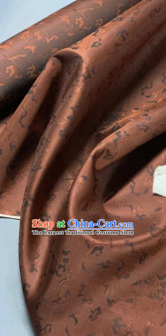 Chinese Traditional Classical Pattern Design Brown Silk Fabric Asian Hanfu Material