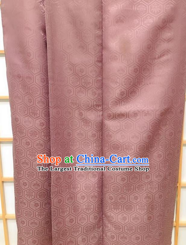 Traditional Japanese Classical Tortoise Shell Pattern Cameo Brown Kimono Japan Yukata Costume for Men