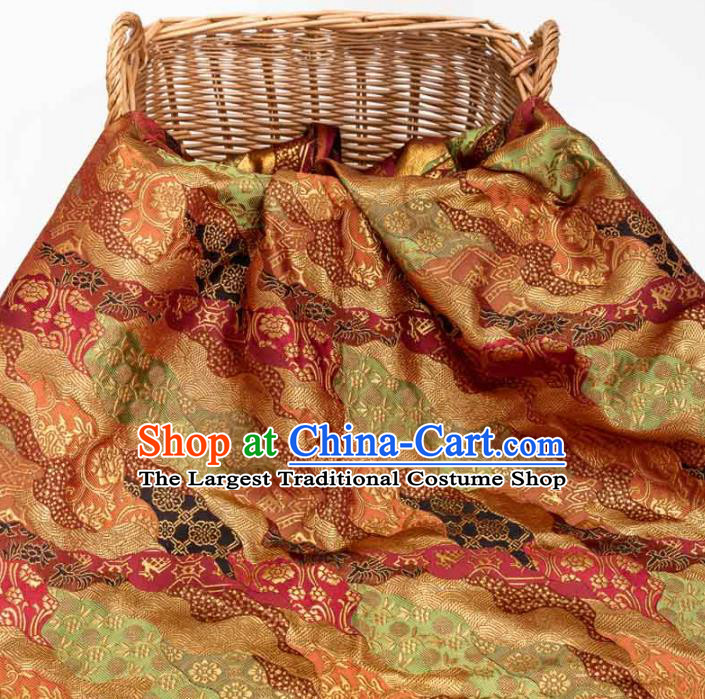 Japanese Traditional Pattern Design Brocade Fabric Asian Kimono Tapestry Satin