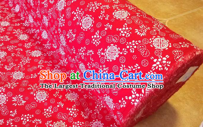 Chinese Classical Lucky Pattern Design Red Fabric Asian Traditional Hanfu Cloth Material