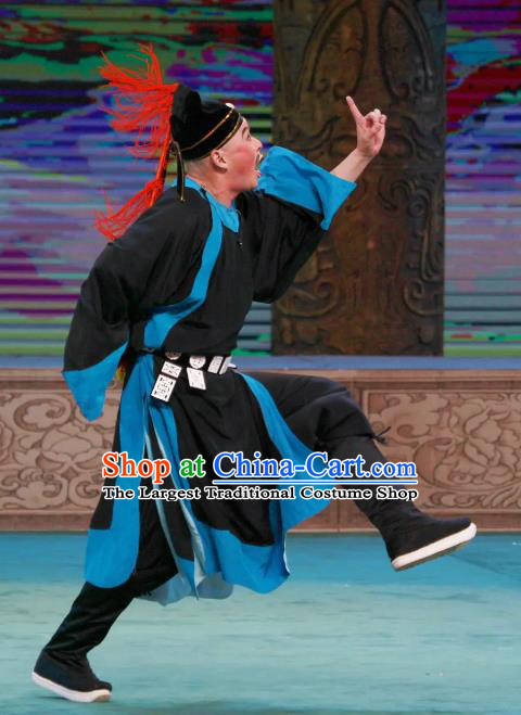 Chinese Peking Opera Havoc In Heaven Clown Costumes Garment Chou Role Apparels and Hat Complete Set