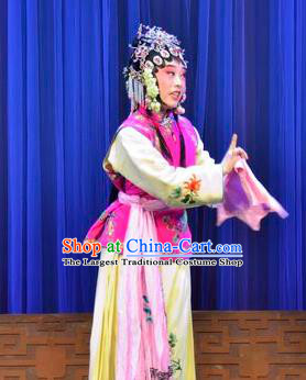 Chinese Ping Opera Maidservant Cha Ping Ji Apparels Costumes and Headpieces Traditional Pingju Opera Xiaodan Chun Hong Dress Garment