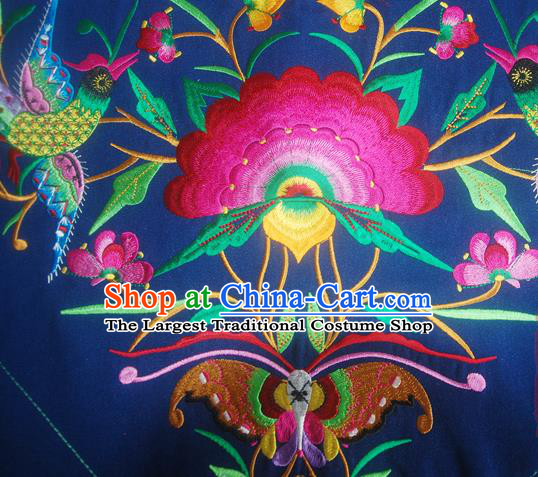 Chinese Traditional Ethnic Embroidered Butterfly Flower Navy Patch Decoration Embroidery Applique Craft Embroidered Triangle Accessories