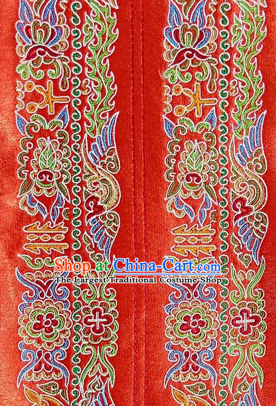 Chinese Traditional Embroidered Red Patch Decoration Embroidery Applique Craft Embroidered Accessories