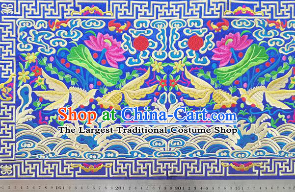 Chinese Traditional Embroidered Goldfish Lotus Cloth Decoration Embroidery Craft Embroidered Accessories
