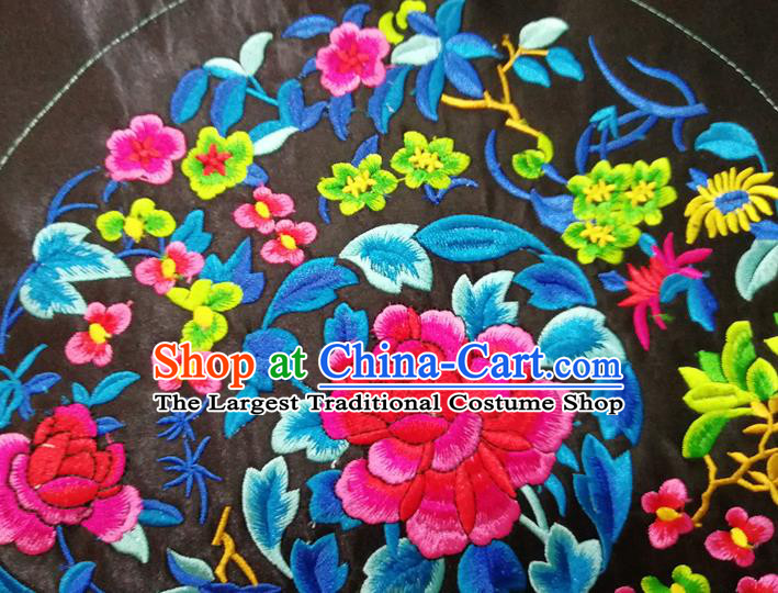 Chinese Traditional Embroidered Peony Patch Cloth Decoration Embroidery Craft Embroidered Accessories