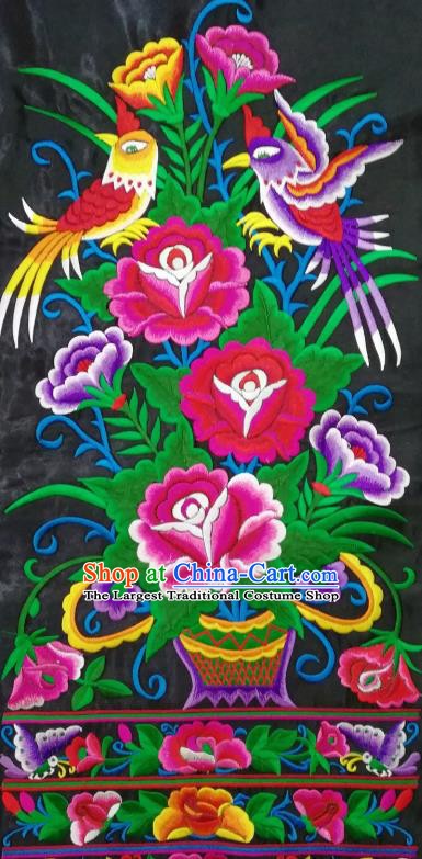 Chinese Traditional Embroidered Flowers Pattern Patch Cloth Decoration Embroidery Craft Embroidered Accessories
