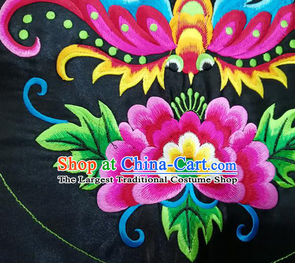 Chinese Traditional Embroidered Butterfly Flowers Pattern Cloth Patch Decoration Embroidery Craft Embroidered Accessories