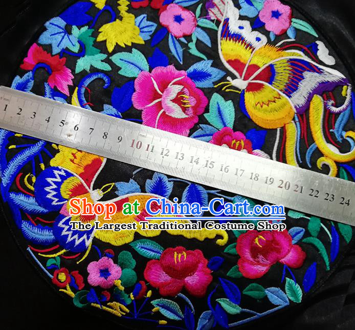 Chinese Traditional Embroidered Flowers Butterfly Pattern Cloth Patch Decoration Embroidery Craft Embroidered Accessories