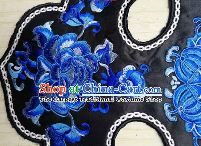 Chinese Traditional Embroidered Peony Pattern Collar Patch Decoration Embroidery Craft Embroidered Accessories