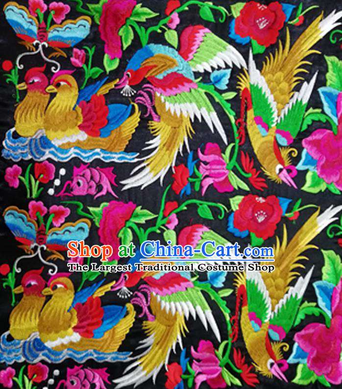 Chinese Traditional Embroidered Mandarin Duck Lotus Pattern Patch Decoration Embroidery Craft Embroidered Accessories