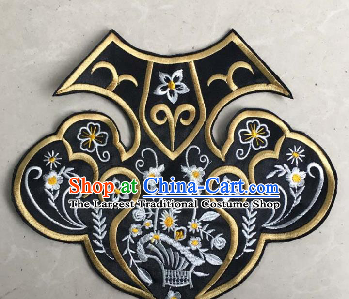 Chinese Traditional Embroidered Flowers Collar Patch Decoration Embroidery Applique Craft Embroidered Shoulder Accessories