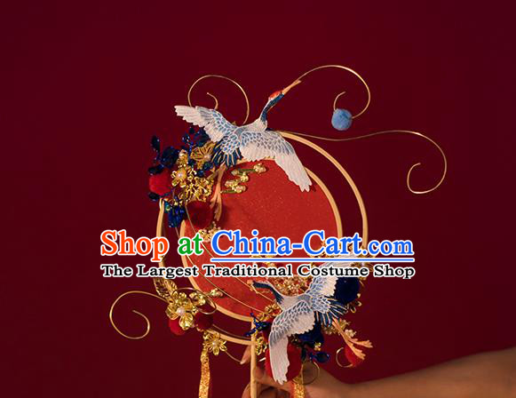 Top Grade Chinese Classical Wedding Fan Accessories Handmade Ancient Bride Embroidered Round Fans for Women