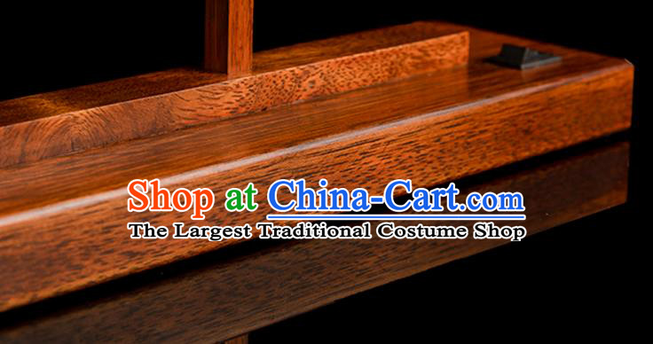Chinese Handmade Merbau Craft Traditional Hunan Embroidery Butterfly Table Screen Double Side Embroidered Desk Lamp