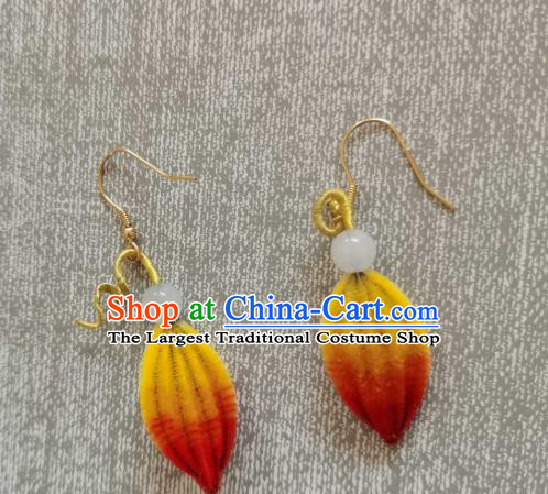 Handmade China Classical Velvet Earrings Traditional Cheongsam Ear Accessories