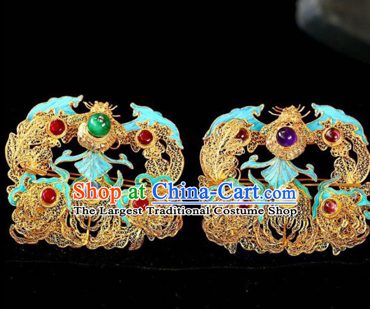 Chinese National Classical Filigree Brooch Accessories Handmade Amethyst Necklet Pendant