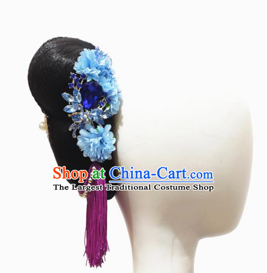 China Traditional Umbrella Dance Wig Chignon Classical Dance Hair Accessories