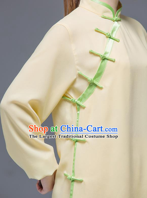 Chinese Martial Arts Performance Garment Kung Fu Competition Suits Wing Chun Embroidered Yellow Outfits Tai Chi Clothing