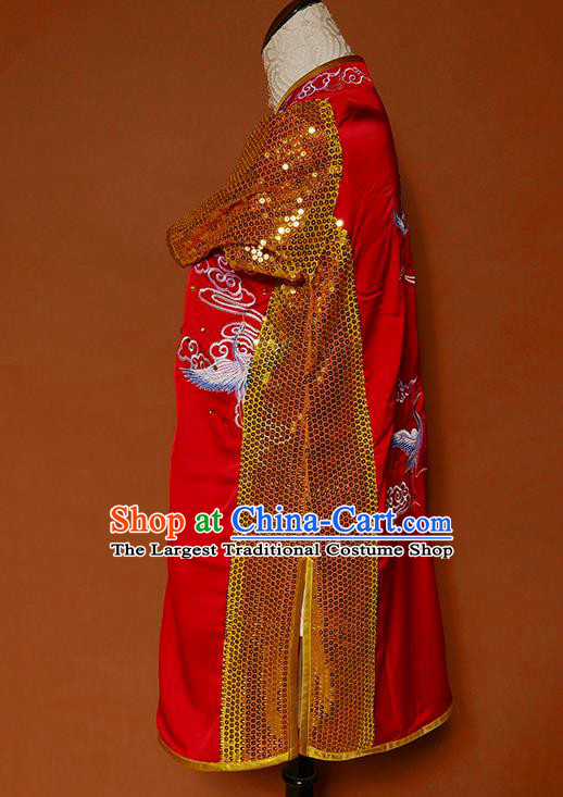 China Wu Shu Chang Boxing Embroidered Red Suits Kung Fu Uniforms Martial Arts Competition Garment Costumes