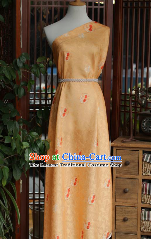 Chinese Jacquard Tapestry Material Traditional Tang Suit Drapery Golden Silk Fabric Classical Clouds Pattern Brocade Cloth