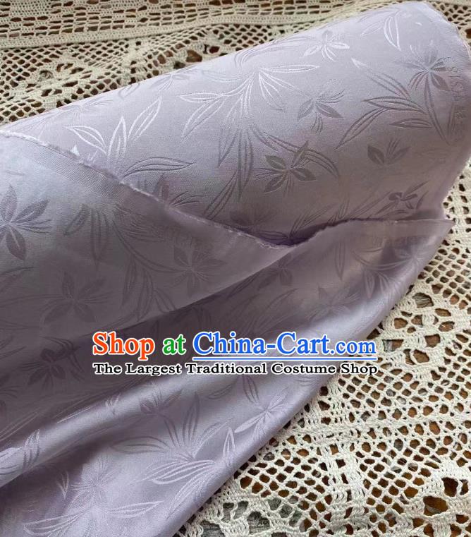 Chinese Traditional Hanfu Dress Drapery Violet Silk Fabric Classical Orchids Pattern Brocade Cloth Jacquard Tapestry Material