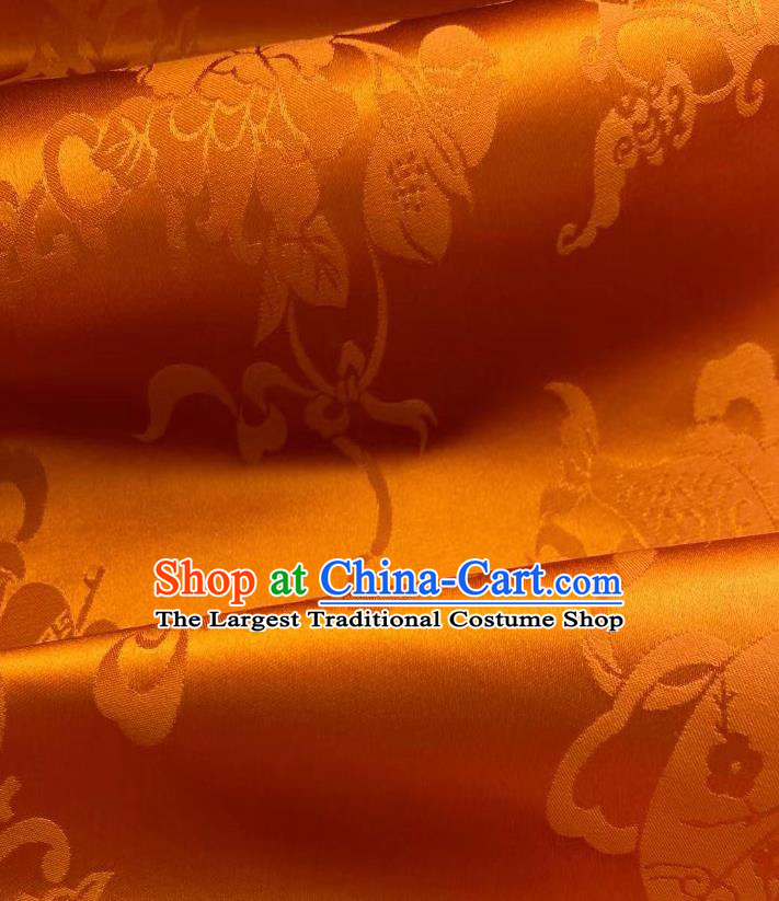 Chinese Silk Fabric Classical Eight Treasures Pattern Golden Brocade Cloth Tapestry Material Traditional Tang Suit Drapery