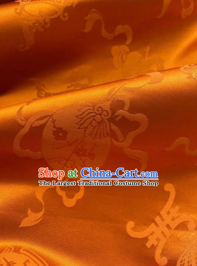 Chinese Silk Fabric Classical Eight Treasures Pattern Golden Brocade Cloth Tapestry Material Traditional Tang Suit Drapery