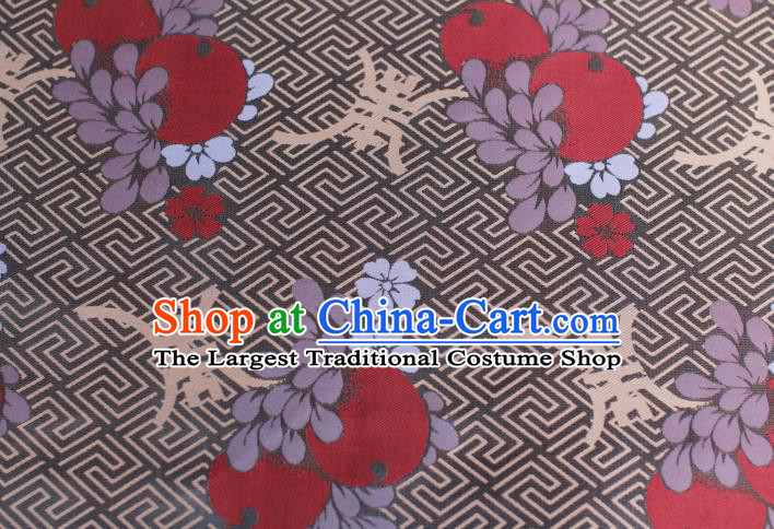 Chinese Grey Tapestry Material Traditional Tang Suit Drapery Silk Fabric Classical Pattern Caramel Brocade Cloth