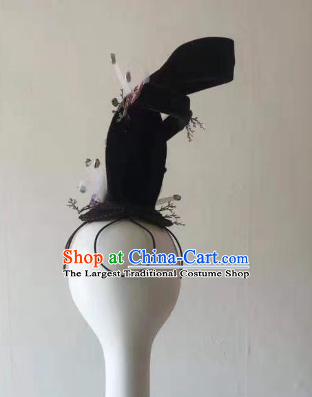 Handmade Chinese Classical Dance Hair Accessories Flying Apsaras Dance Headpieces Beauty Dance Wigs Chignon