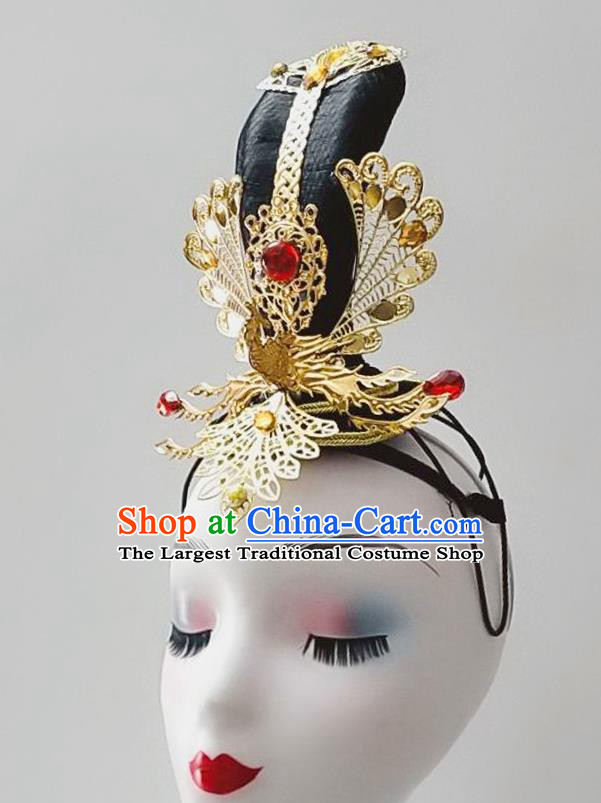 Handmade Chinese Classical Dance Hair Accessories Stage Performance Headdress Drum Dance Wigs Chignon