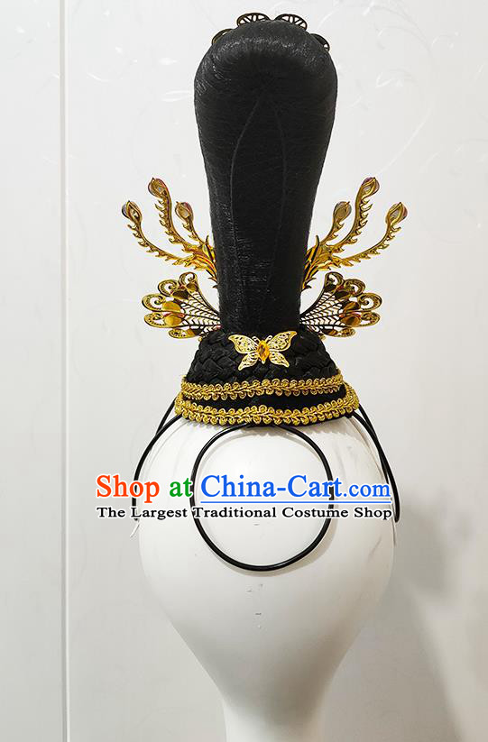 Chinese Beauty Dance Hair Accessories Court Dance Hairpieces Classical Dance Performance Wigs Chignon