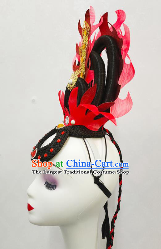 Chinese Opening Dance Hairpieces Woman Classical Dance Wigs Chignon Spring Festival Gala Stage Performance Hair Accessories