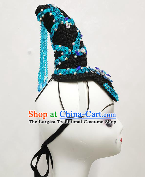 Chinese Spring Festival Gala Stage Performance Hair Accessories Hanfu Dance Hairpieces Woman Classical Dance Wigs Chignon