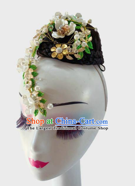 Chinese Classical Dance Hair Accessories Umbrella Dance Wigs Chignon Woman Stage Performance Hairpieces