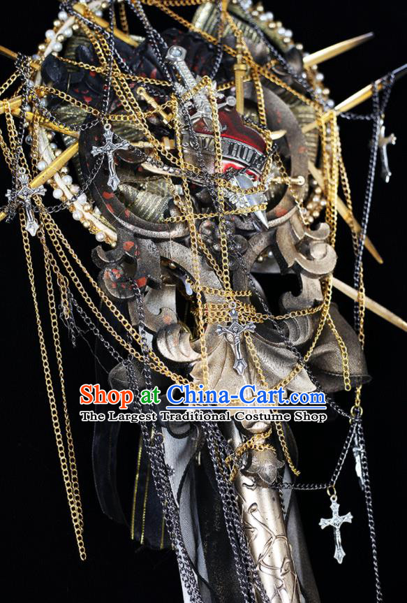 Top Stage Show Crystal Mace Handmade Queen Accessories Cosplay Goddess Props Gothic Princess Sceptre