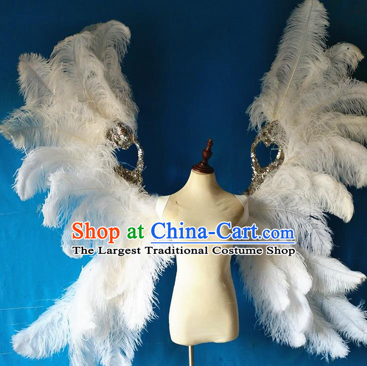 Custom Miami Catwalks Feathers Back Decorations Cosplay Angel Wings Christmas Performance Props Carnival Parade White Butterfly Accessories