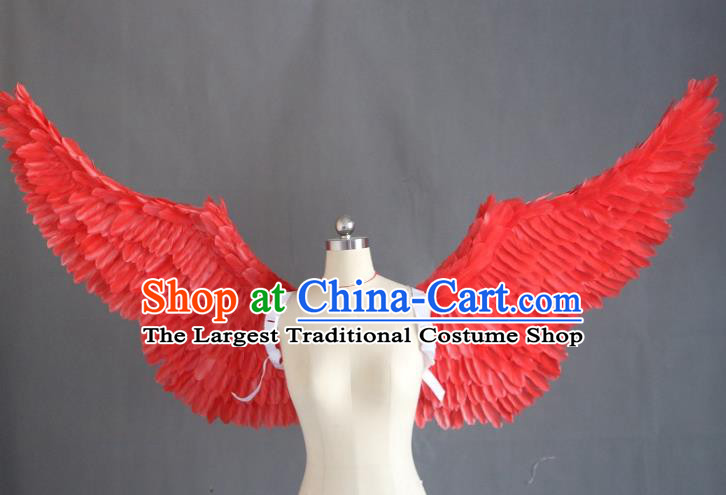 Custom Miami Catwalks Back Decorations Cosplay Angel Wing Accessories Stage Show Props Halloween Performance Red Feather Wings