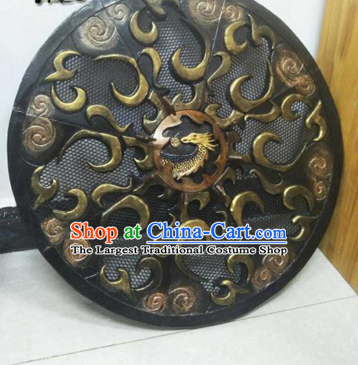 Custom Chinese Handmade Swordsman Shield Accessories Cosplay Performance Circular Hat Puppet Show Warrior Props