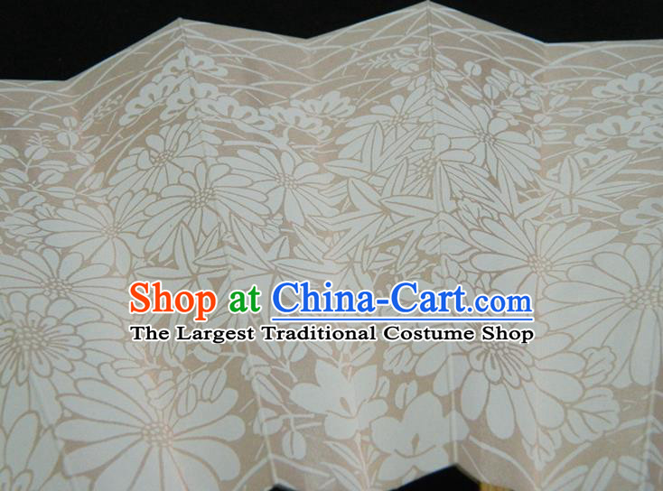 Japan Handmade Bamboo Craft Fans Geisha Performance Accordion Classical Dance Folding Fan Traditional Chrysanthemum Pattern Fan