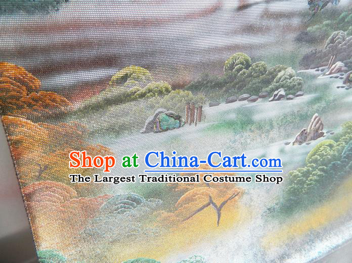 Japanese Traditional Landscape Pattern Brocade Belt Handmade Kimono Waistband Classical Yukata Dress Hekoobi Accessories