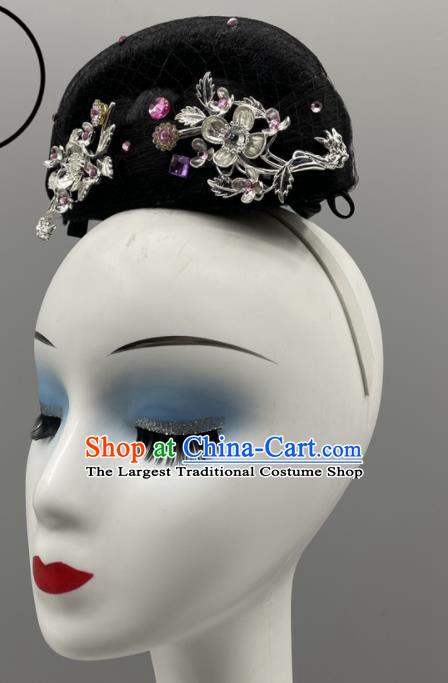 Chinese Woman Dance Competition Hair Jewelries Stage Performance Wig Chignon Classical Dance Headpiece