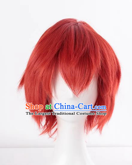 Assassination Classroom Akabane Industry Emiya Shirou Orange Red Short Hair Cos Wig Fake Hair