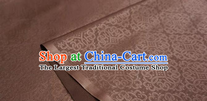 Light Coffee Chinese Classical Lucky Clouds Pattern Material Traditional Design Brocade Fabric Ancient Hanfu Cloth